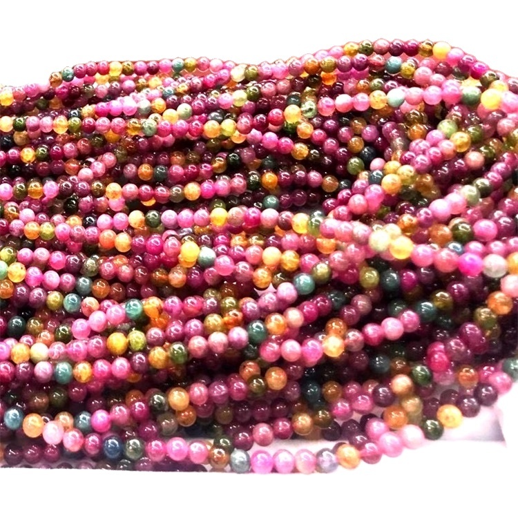 Hạt tròn Tourmaline tự nhiên để làm đồ trang sức 36