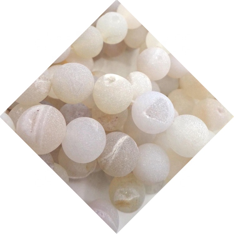 Ақ ахтикалық моншақтар Табиғи асыл тасты дөңгелек дөңгелек 6 мм 8mm 16mm 16мм 16 «Жол 31