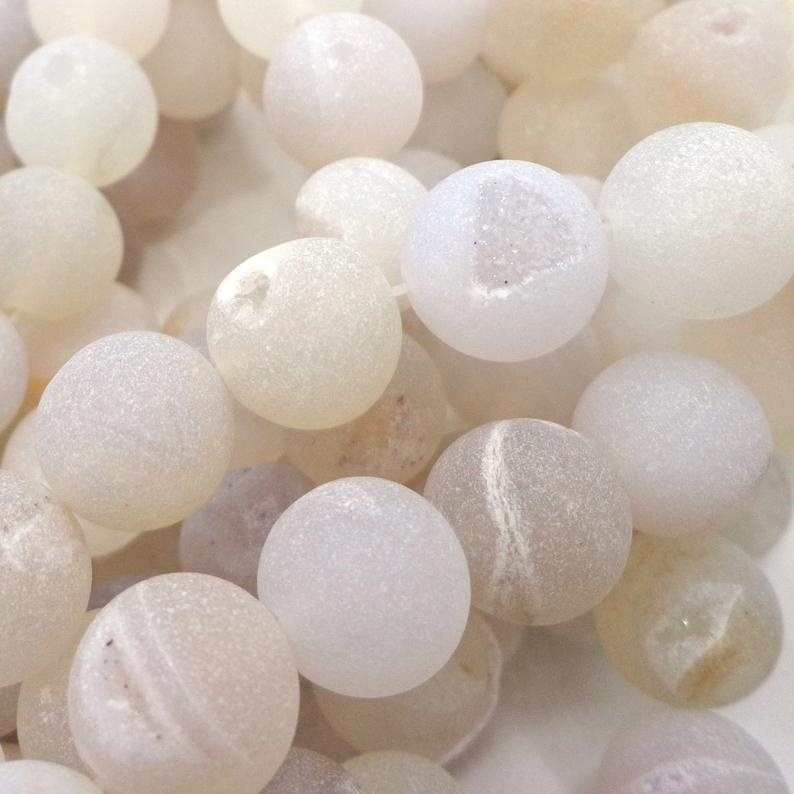 Ақ ахтикалық моншақтар Табиғи асыл тасты дөңгелек дөңгелек 6 мм 8mm 16mm 16мм 16 «Жол 33