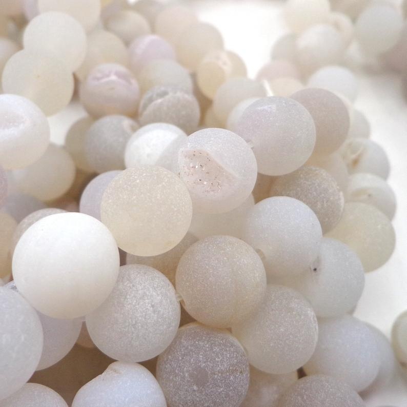 Ақ ахтикалық моншақтар Табиғи асыл тасты дөңгелек дөңгелек 6 мм 8mm 16mm 16мм 16 «Жол 39