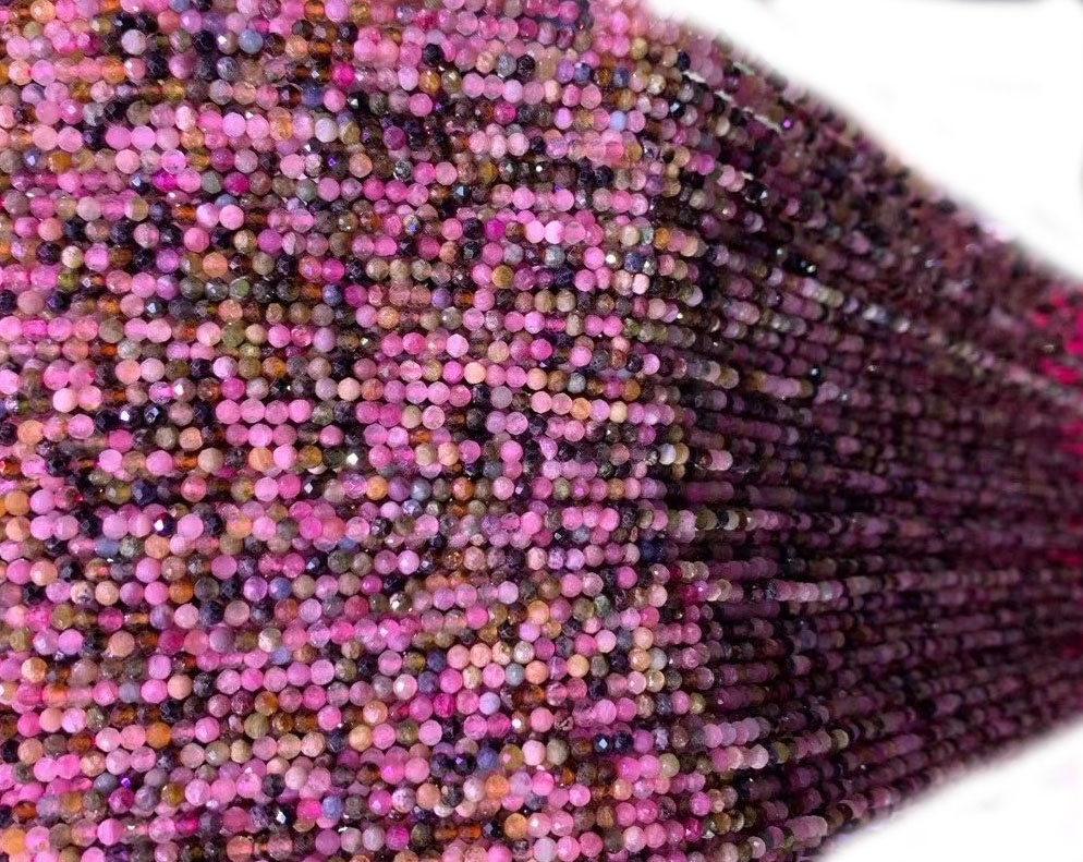 Multi Tourmaline Faceted Hạt đá quý lỏng tự nhiên 30