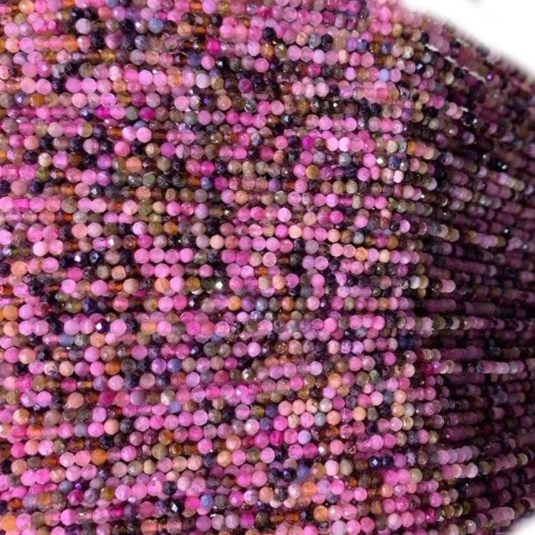 Multi Tourmaline Faceted Hạt đá quý lỏng tự nhiên 34