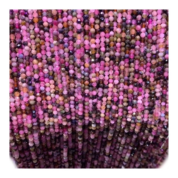 Multi Tourmaline Faceted Hạt đá quý lỏng tự nhiên 38