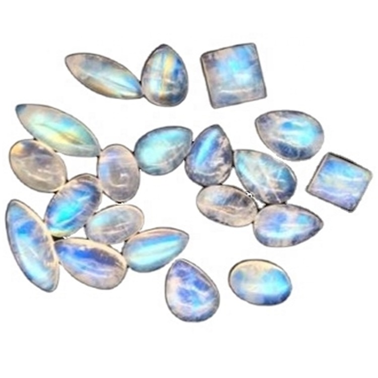 RAINBOW MOONSTONE FREEFORM CABOCHON GEMSTONE LOOSE GEMSTONE CABOOCHONS Ýmsir lögun og stærð 35