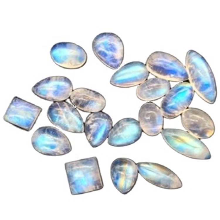 RAINBOW MOONSTONE FREEFORM CABOCHON GEMSTONE LOOSE GEMSTONE CABOOCHONS Ýmsir lögun og stærð 37