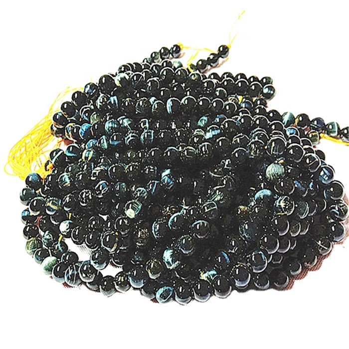 Prirodni bluetiger oči kamena okruglog oblika zrnaca Gemstone žice 34