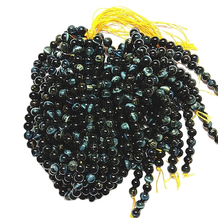 Prirodni bluetiger oči kamena okruglog oblika zrnaca Gemstone žice 36