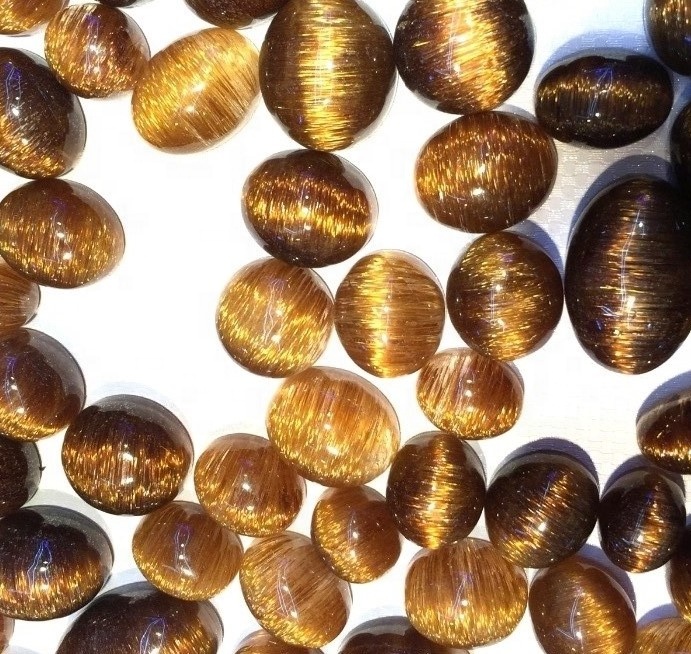 Looduslik vask rutiili sile ovaalne kuju Kabofon Best kõrge kvaliteediga vask Rutileeritud gemstone ehtede valmistamiseks 32