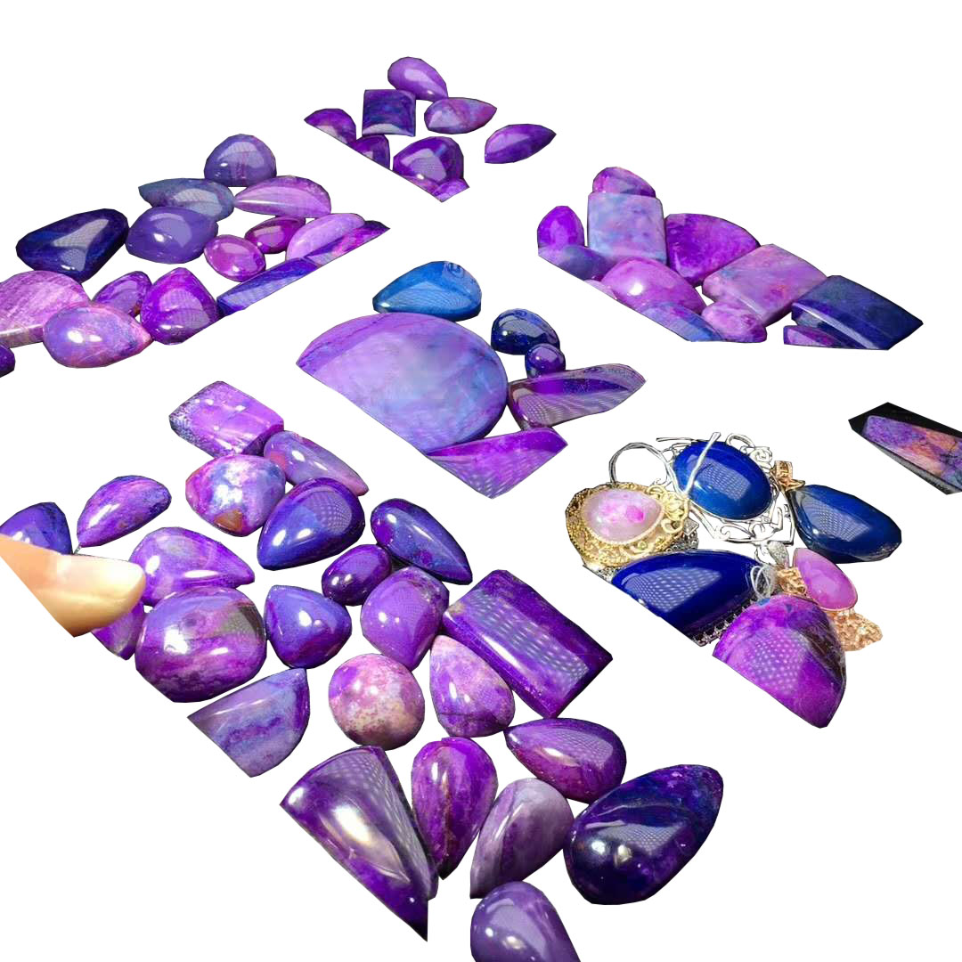 Chất lượng hàng đầu Cabochons Sugilite Sugilite Loose Stone Sugilite Tay Đá quý đánh bóng 30
