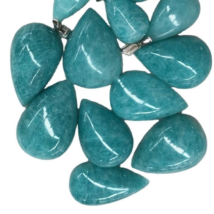 Мозамбик Амазонит Силвер Сет Гемстоне Привезак направи велепродаја 32