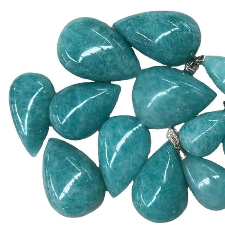 Мозамбик Амазонит Силвер Сет Гемстоне Привезак направи велепродаја 36