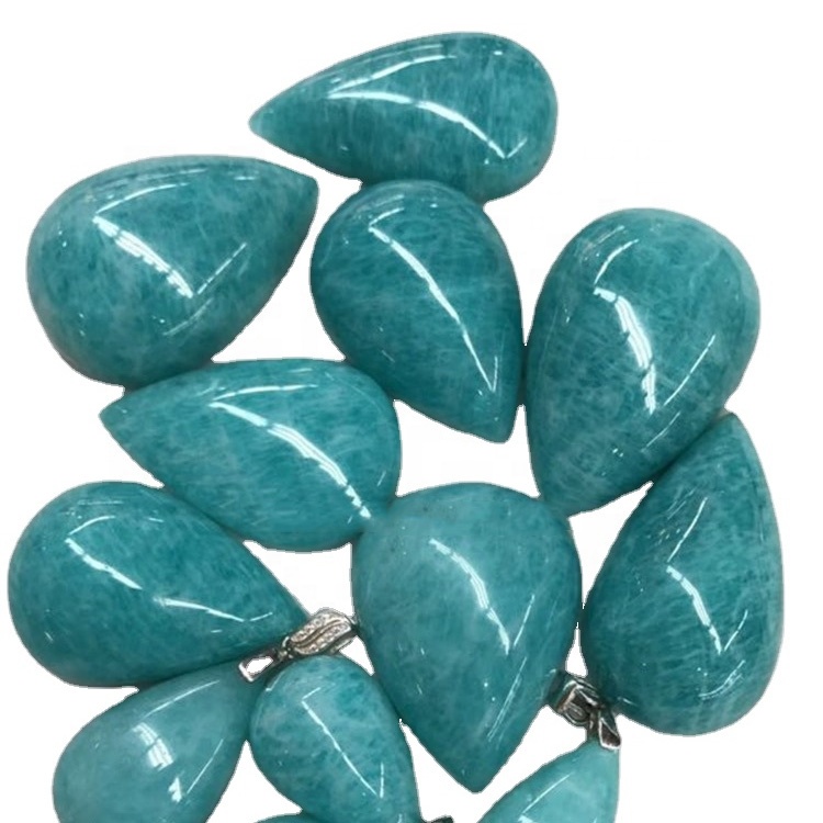 Мозамбик Амазонит Силвер Сет Гемстоне Привезак направи велепродаја 38