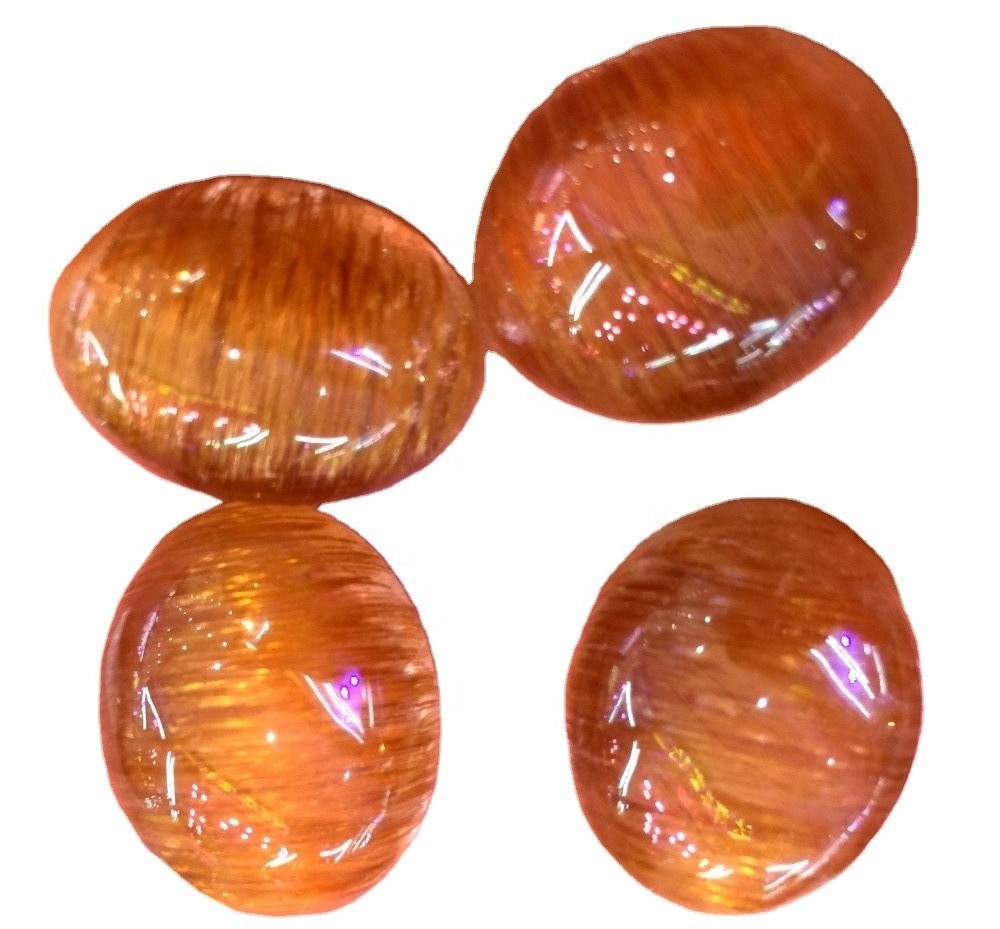 Natural Hightest Cobre Rutilated Round Round / Cush / Oval / Pear Forma Cabochão Faça por atacado 34