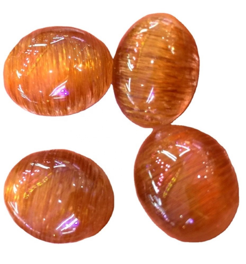 Natural Hightest Cobre Rutilated Round Round / Cush / Oval / Pear Forma Cabochão Faça por atacado 36