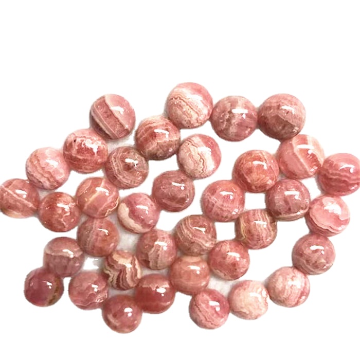 Pragtige ronde vorm pienk poleer en gladdelsteen natuurlike Rhodocrosite Edelsteen Cabochon Goeie pryse juweliersware hanger 32