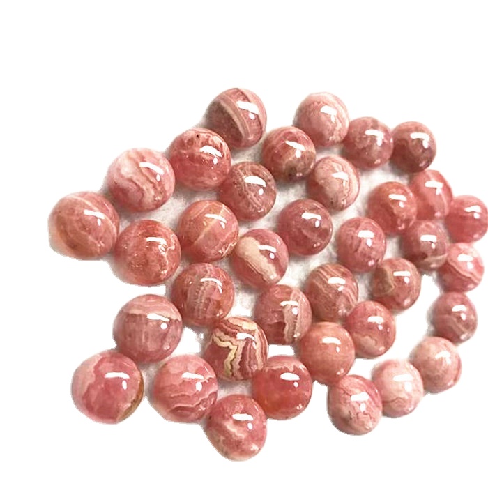 Pragtige ronde vorm pienk poleer en gladdelsteen natuurlike Rhodocrosite Edelsteen Cabochon Goeie pryse juweliersware hanger 36