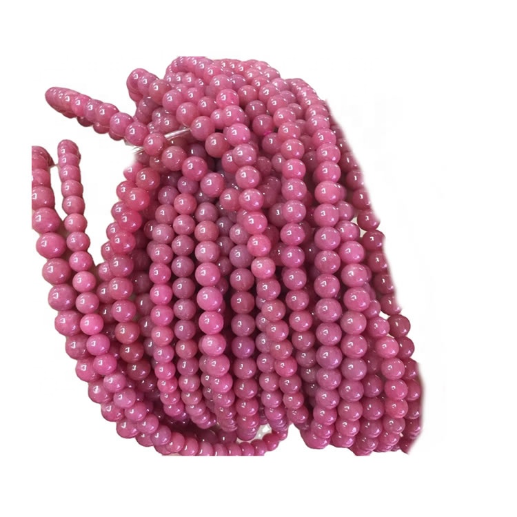 Bulk of Rhodonite Jasper Round Charm Beads for Necklace Fashion Fashion 32