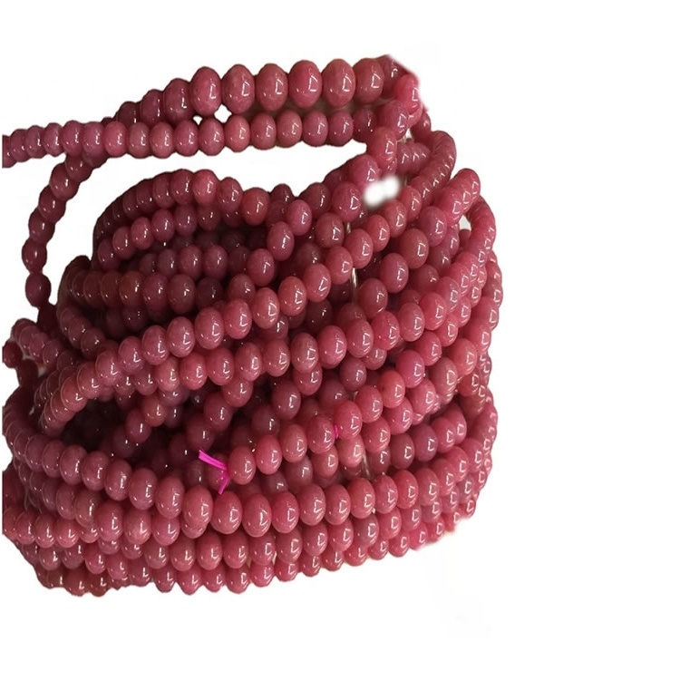 Bulk of Rhodonite Jasper Round Charm Beads for Necklace Fashion Fashion 34