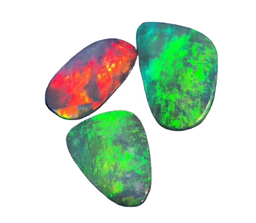 Kwaliteit Natuurlike groen rooi Ethiopiese Opaal Cabochon Met Multi Fire Los Edelsteen 33