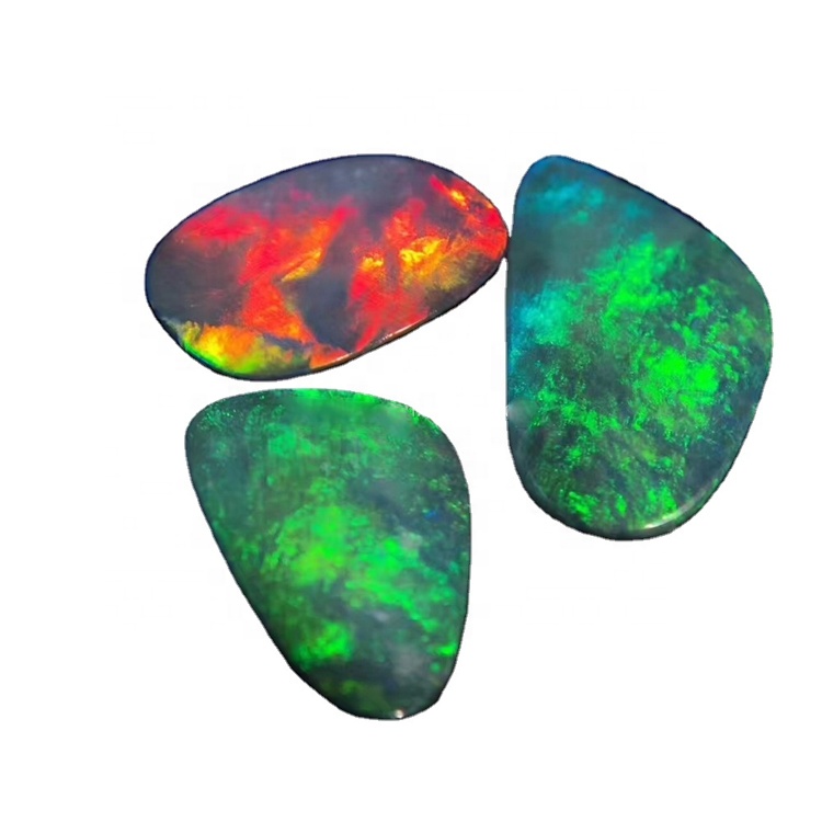 Kwaliteit Natuurlike groen rooi Ethiopiese Opaal Cabochon Met Multi Fire Los Edelsteen 35
