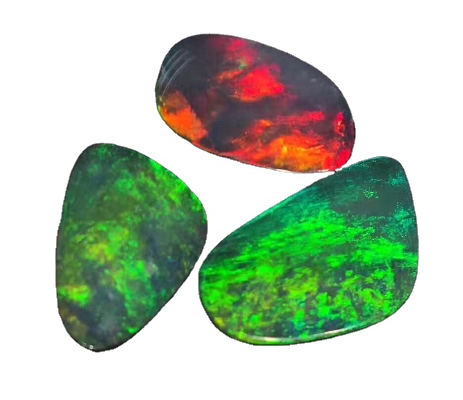 Kwaliteit Natuurlike groen rooi Ethiopiese Opaal Cabochon Met Multi Fire Los Edelsteen 31
