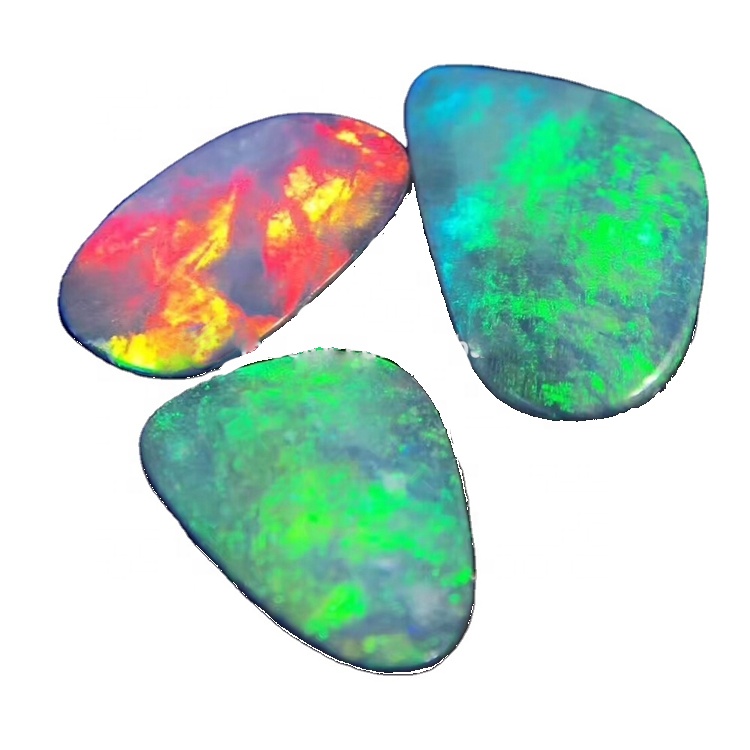 Kwaliteit Natuurlike groen rooi Ethiopiese Opaal Cabochon Met Multi Fire Los Edelsteen 37