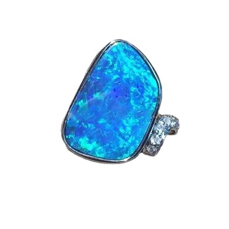 Опал Барвистий Cabochon 18K Золоті кільця Ювелірні вироби 13