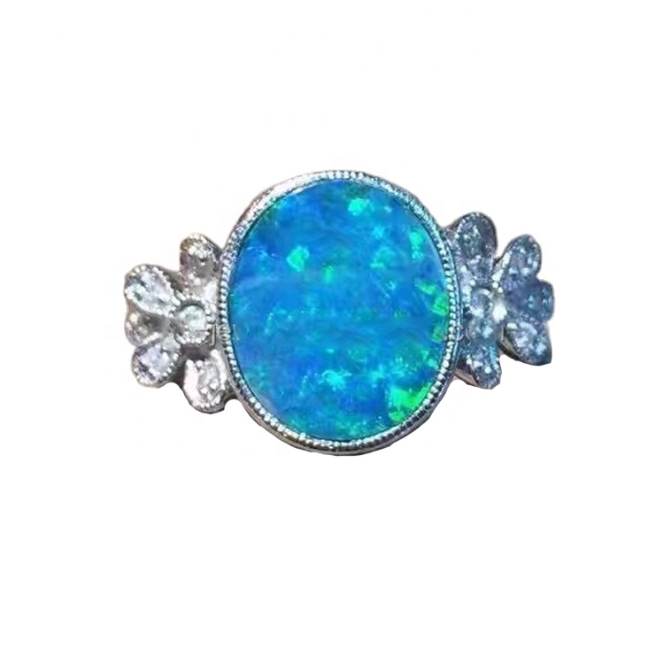 Опал Барвистий Cabochon 18K Золоті кільця Ювелірні вироби 15