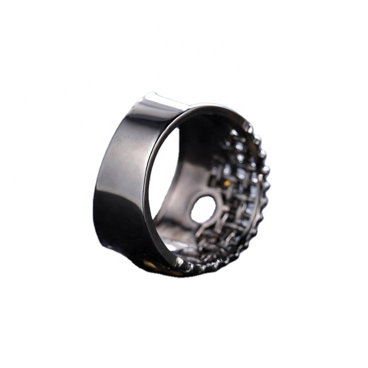 925 anillos con incrustaciones de plata esterlina 38