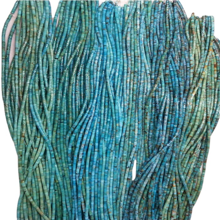 Зелене тиркизне перлице тиркизне хеисхи тиркизне цеви ГЕМСТОНЕ ГЛАВНИ КАМЕН 11