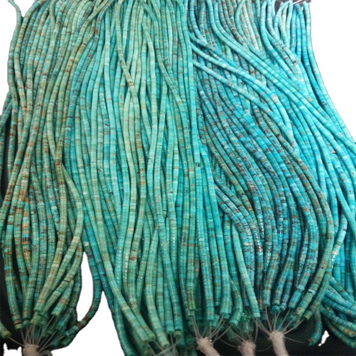 Зелене тиркизне перлице тиркизне хеисхи тиркизне цеви ГЕМСТОНЕ ГЛАВНИ КАМЕН 13