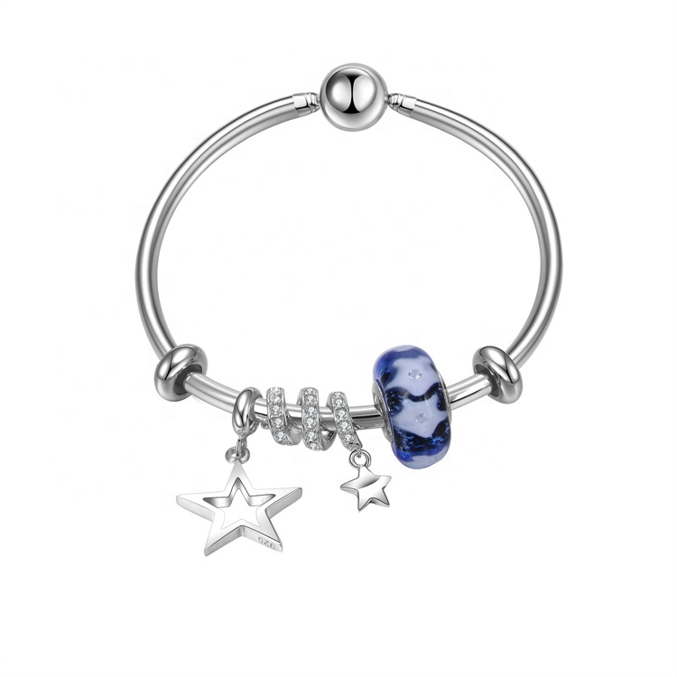 Ny Mote Kvinner Gave Bangle Real Natural Crystal 925 Sterling Sølv Smykker Charm Armbånd 11