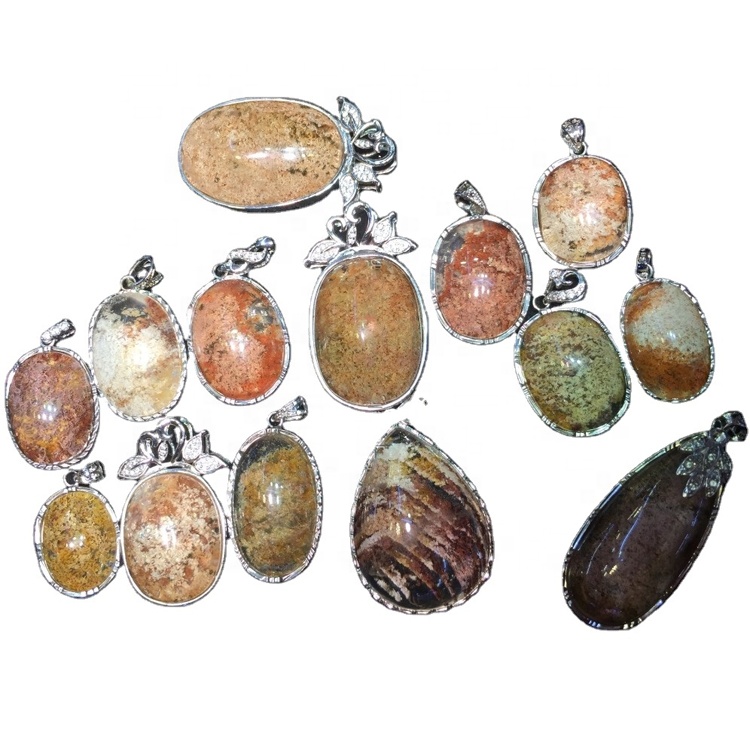 Զարդերի բնական ռուտիլացված քվարց `925 արծաթե կախազարդ նորաձեւության հում քարե զարդեր 15