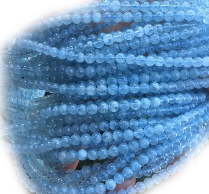 Milky Aquamarine Round Beads Hours Books 33