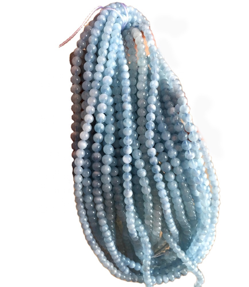 8mm Nádúrtha Bómarín Babhta Aquamarine Beads scaoilte 31