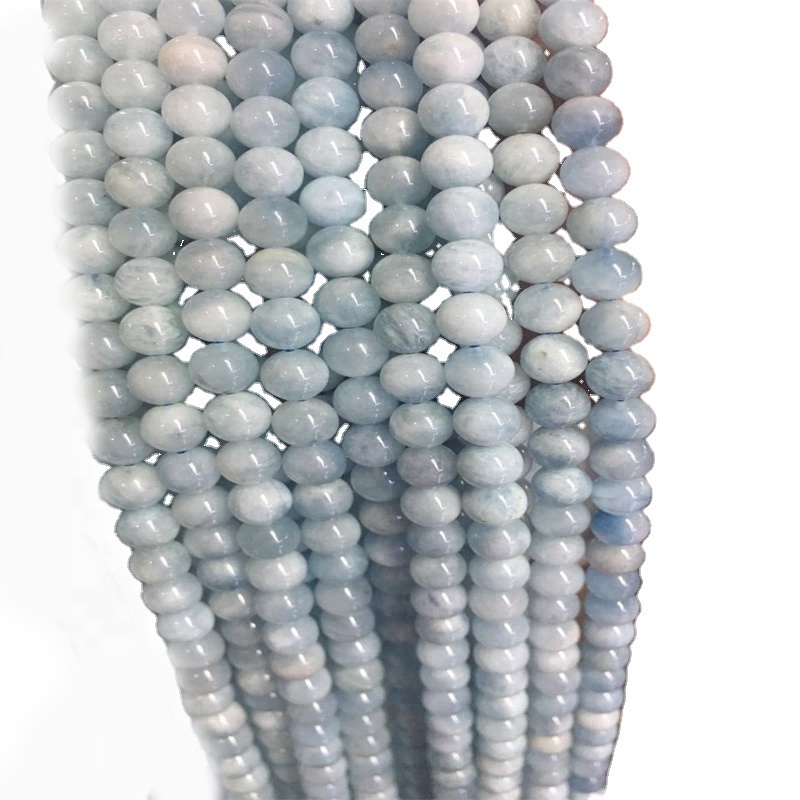 8mm Nádúrtha Bómarín Babhta Aquamarine Beads scaoilte 35