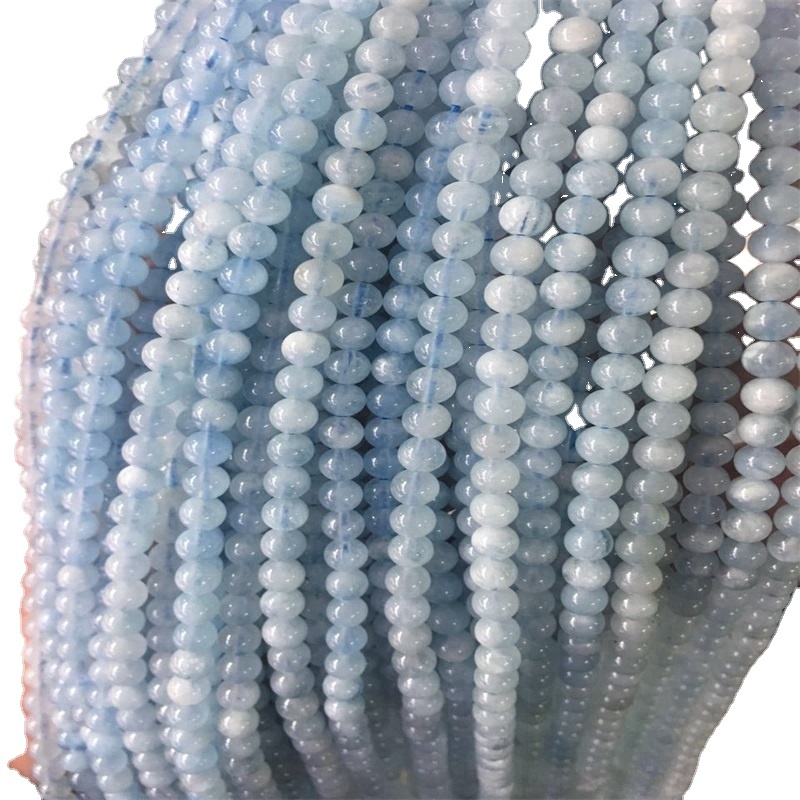 8mm Nádúrtha Bómarín Babhta Aquamarine Beads scaoilte 37