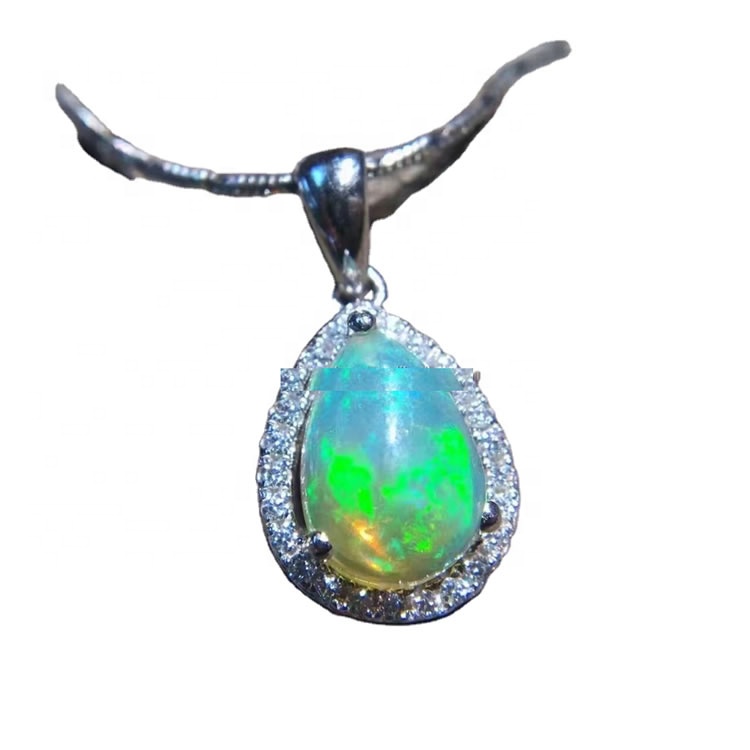 Handmade Trang sức thời trang Vòng cổ Đá tự nhiên Mặt dây chuyền Opal 30