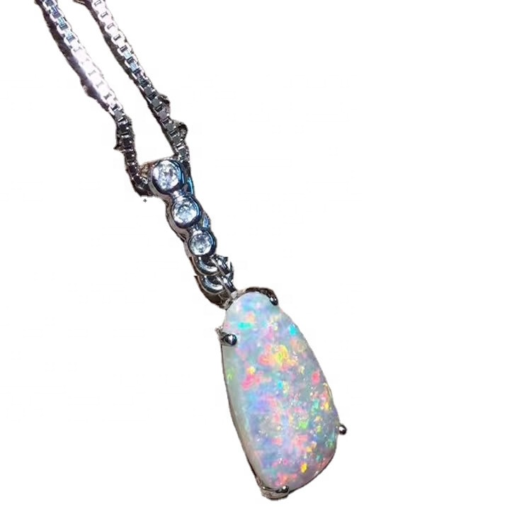Handmade Trang sức thời trang Vòng cổ Đá tự nhiên Mặt dây chuyền Opal 36