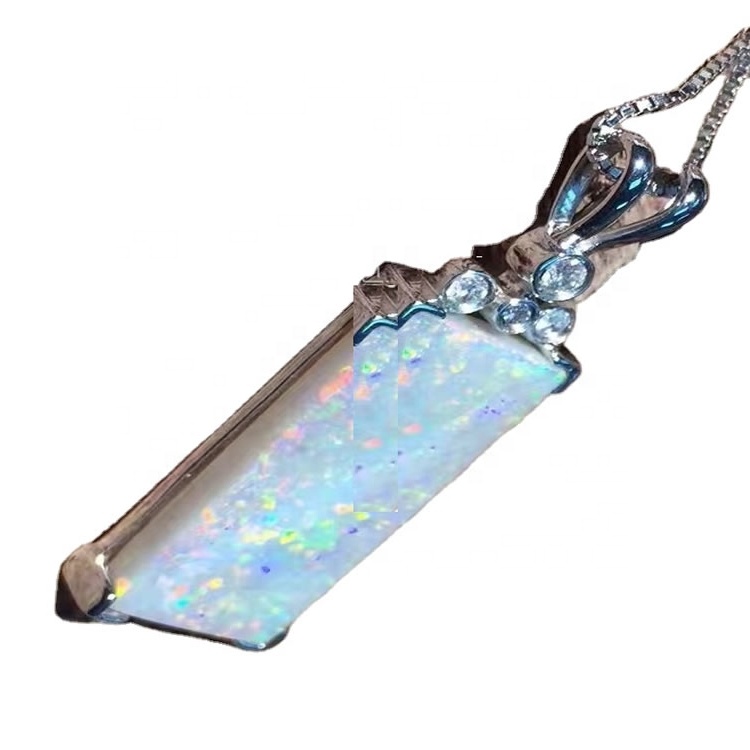 Handmade Trang sức thời trang Vòng cổ Đá tự nhiên Mặt dây chuyền Opal 34