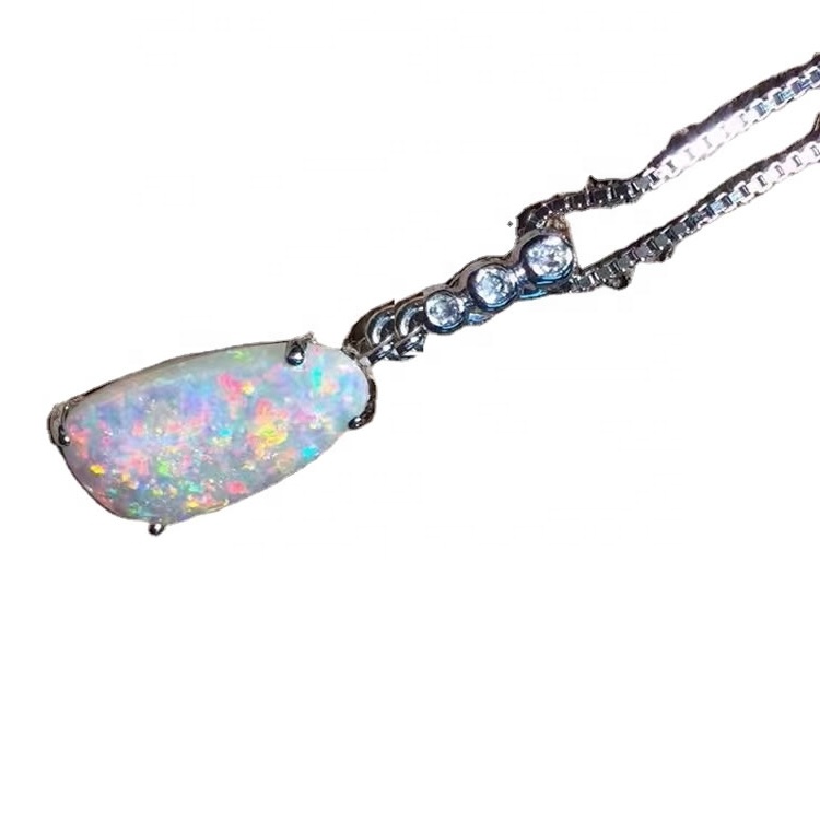 Handmade Trang sức thời trang Vòng cổ Đá tự nhiên Mặt dây chuyền Opal 38