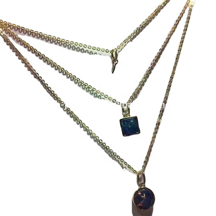 ഫാക്ടറി ഉയർന്ന നിലവാരമുള്ള ഒപാൽ പെൻഡന്റ് സിൽവർ നെക്ലേസ് 38