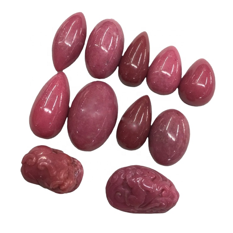 Watu abang rhodonite alami sing ukuran liat 9