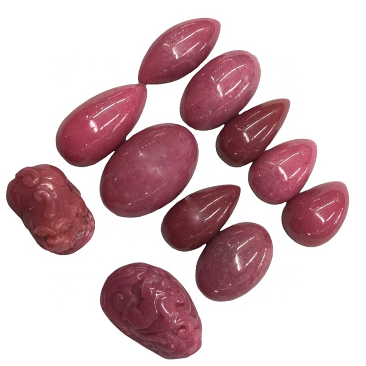 Watu abang rhodonite alami sing ukuran liat 11