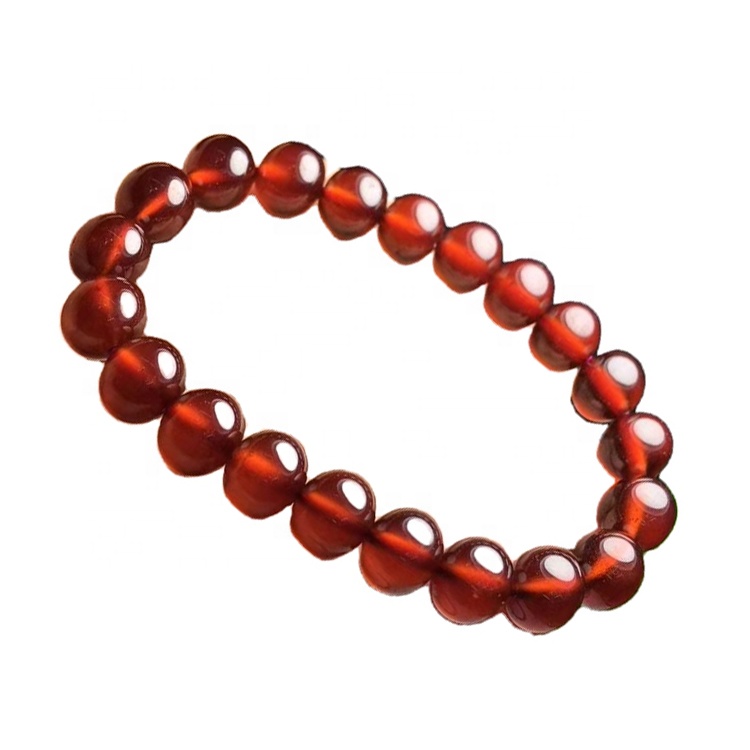 engrospris Naturlig naturlig rød granat runde trands perler Brasil granat 32
