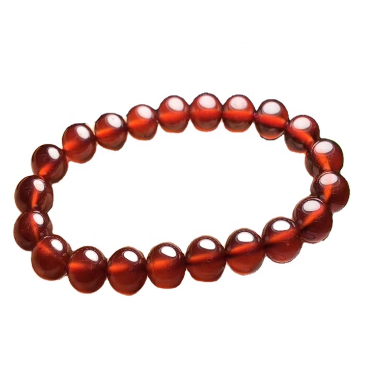 engrospris Naturlig naturlig rød granat runde trands perler Brasil granat 30