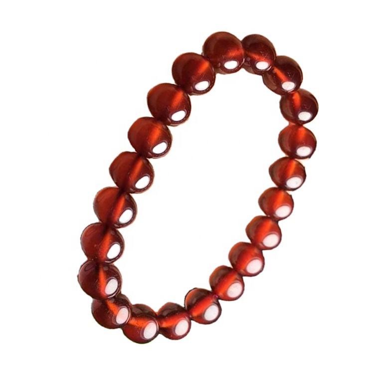 engrospris Naturlig naturlig rød granat runde trands perler Brasil granat 36