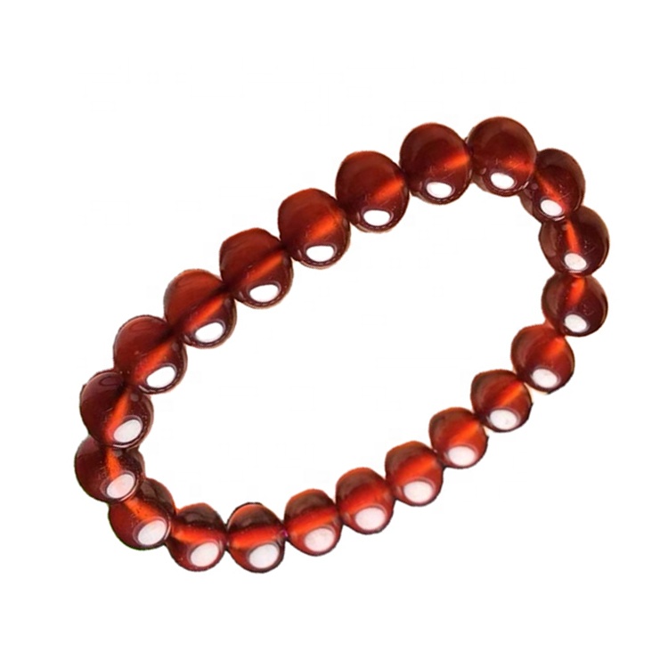 engrospris Naturlig naturlig rød granat runde trands perler Brasil granat 38