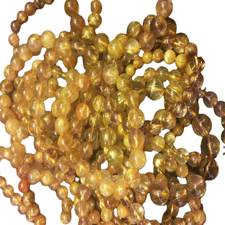 ಮಹಿಳೆಯರಿಗಾಗಿ ಗೋಲ್ಡನ್ ರೂಟಿಲೇಟೆಡ್ ಕ್ವಾರ್ಟ್ಜ್ ಆಭರಣ ನೈಸರ್ಗಿಕ ಕಲ್ಲಿನ ಕಂಕಣ ಗ್ರಾಹಕೀಯಗೊಳಿಸಬಹುದಾದ ಕಂಕಣ 30