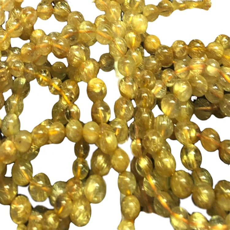 Braccialetti di quarzo rutilazione dorati Braccialetti personalizzabili Braccialetto rotondo Forma rotonda Braccialetto di quarzo Rutilato Gioielli 26